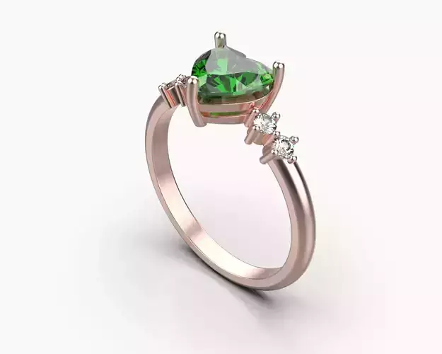 Ring with a heart 8 SIZE 3D print model