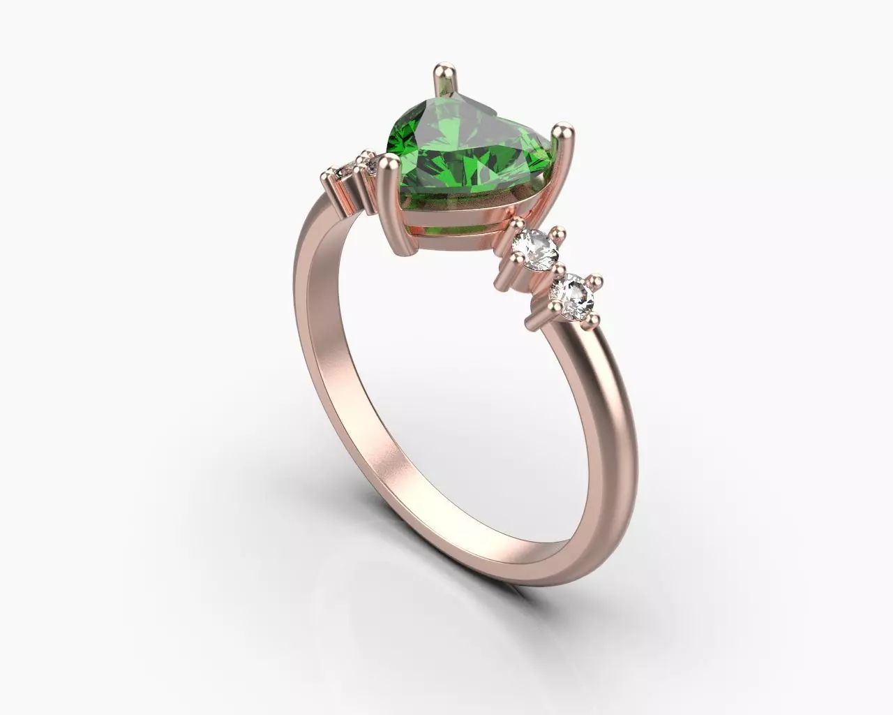 Ring with a heart 8 SIZE 3D print model_0