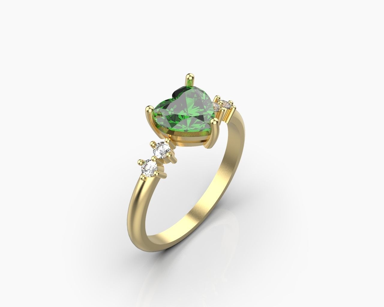 Ring with a heart 8 SIZE 3D print model_4