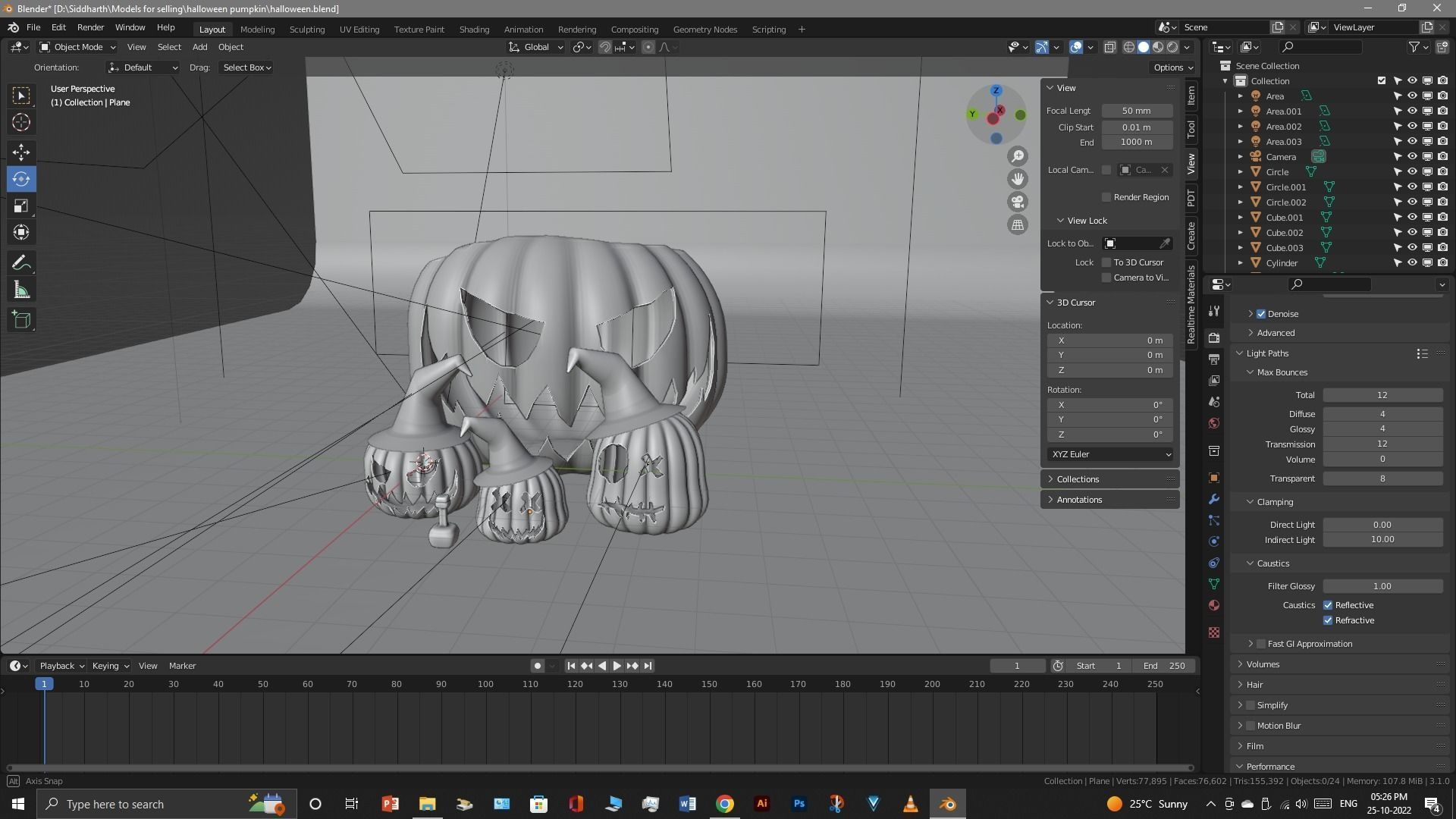 Halloween Pumpkin 3D model_16