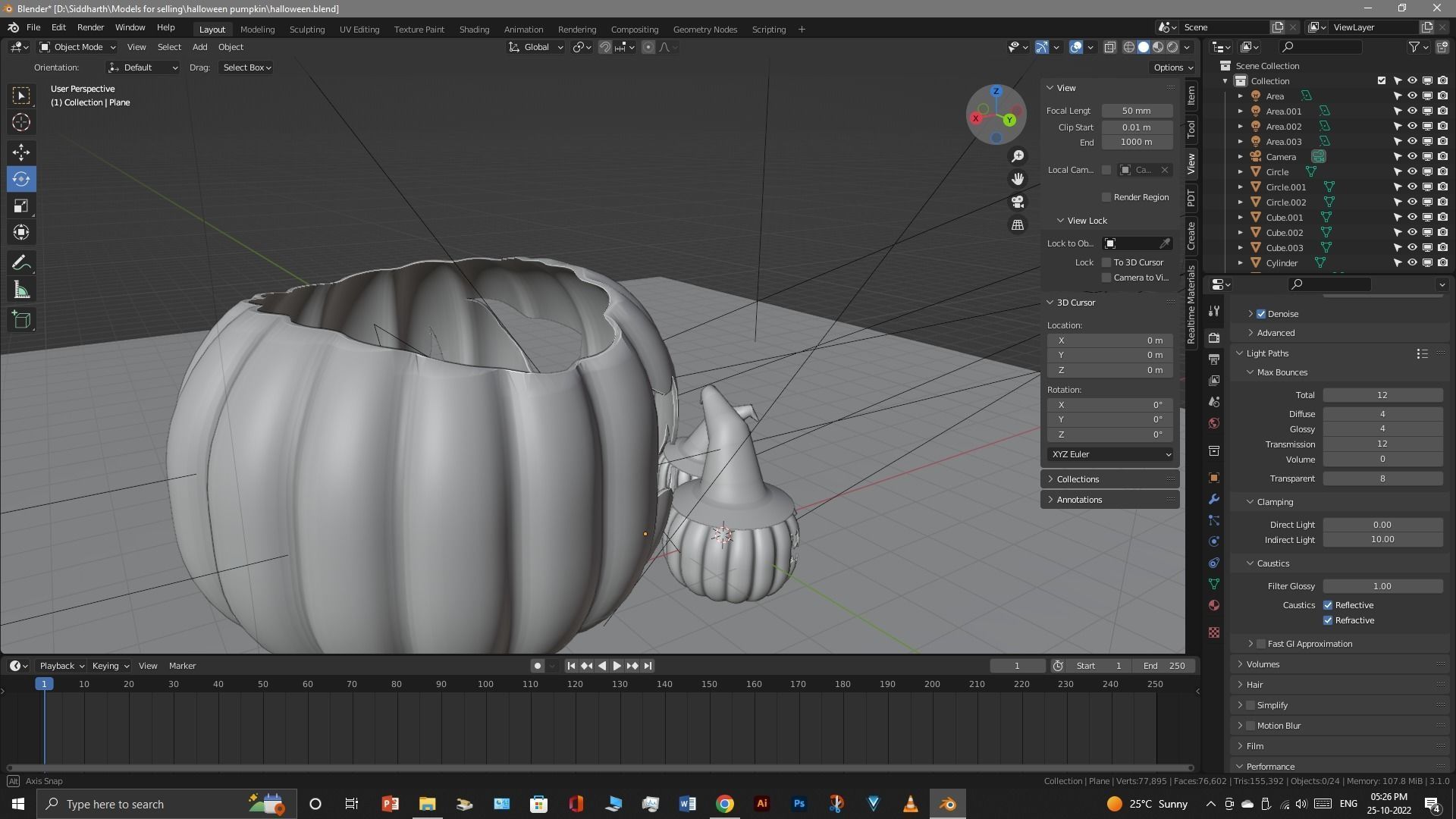 Halloween Pumpkin 3D model_13