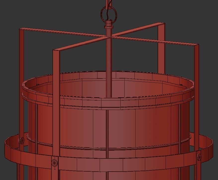 BEACON pendant light in brass and glass 3D model_2