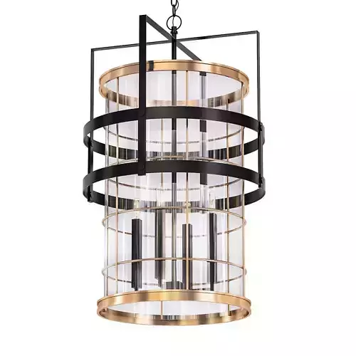 BEACON pendant light in brass and glass 3D model