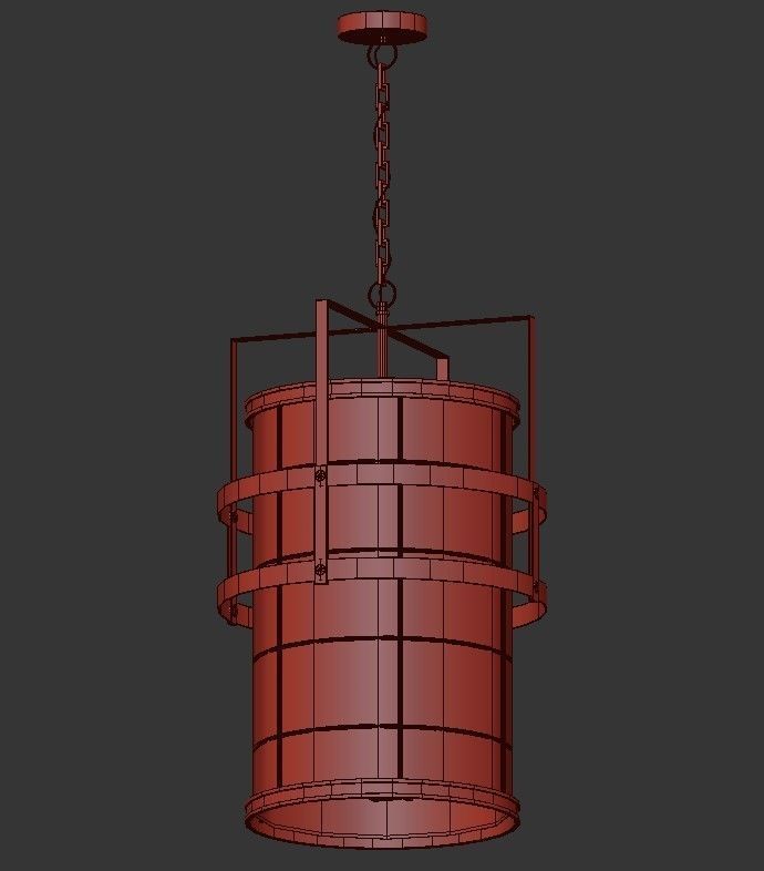 BEACON pendant light in brass and glass 3D model_1