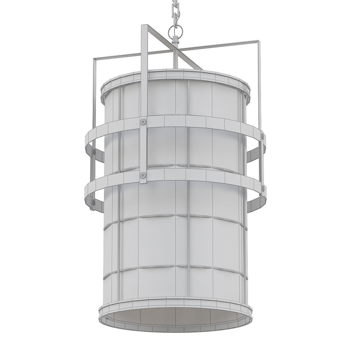 BEACON pendant light in brass and glass 3D model_4