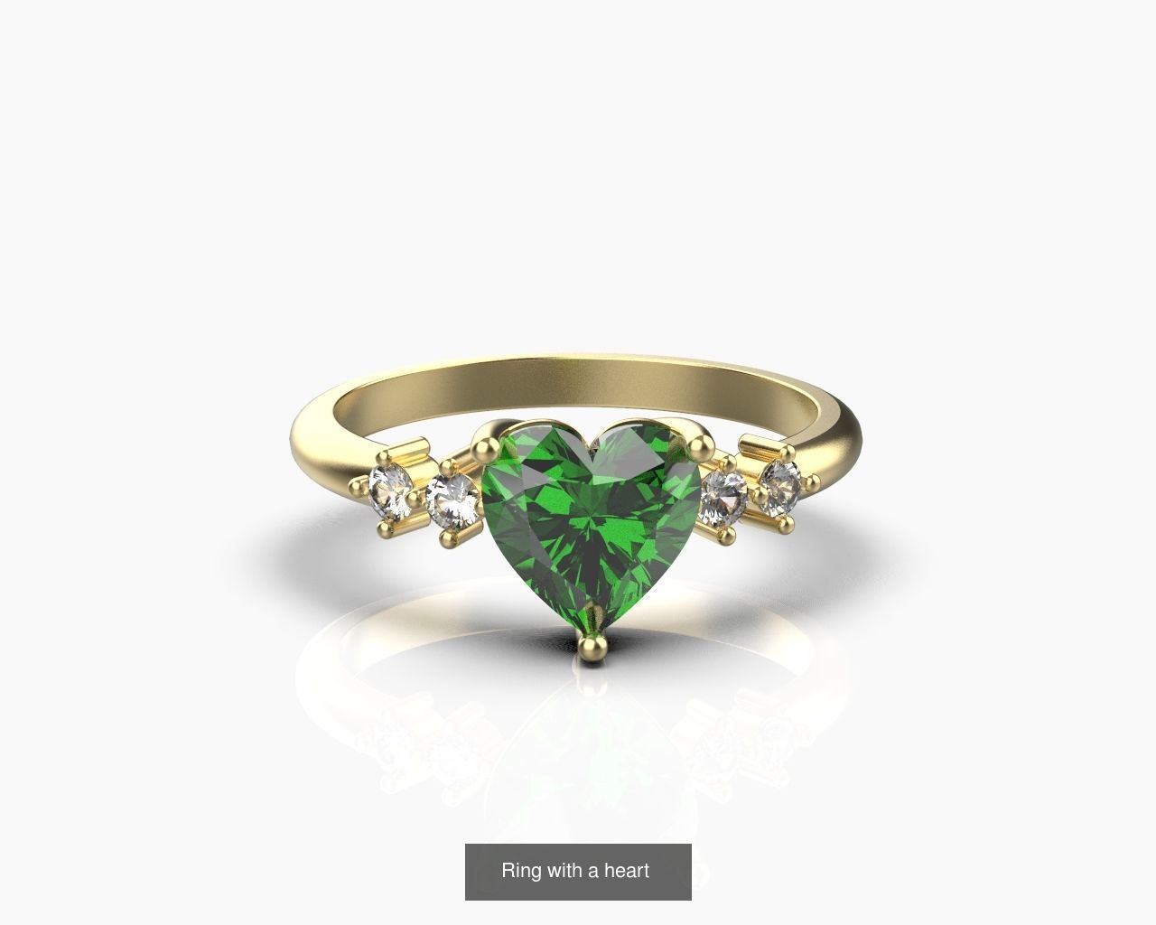 Ring with a heart 5-8 SIZE US 3D Model Collection_4