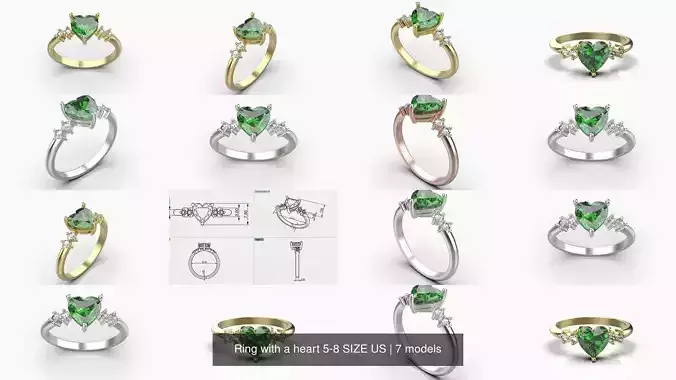 Ring with a heart 5-8 SIZE US