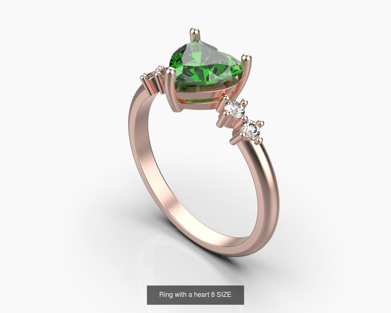 Ring with a heart 5-8 SIZE US 3D Model Collection_7