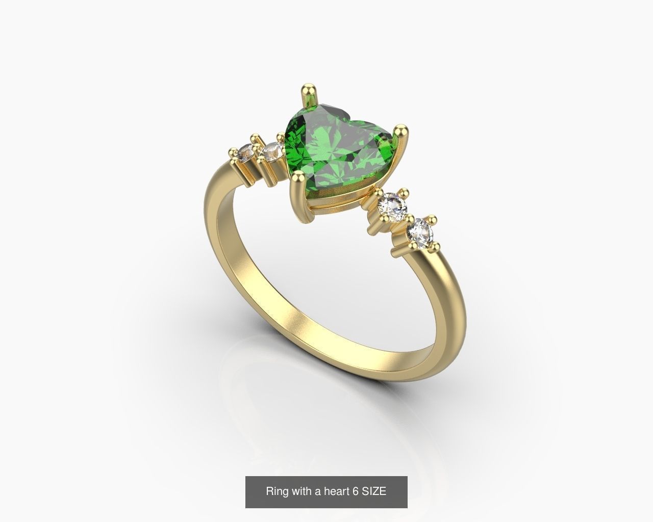 Ring with a heart 5-8 SIZE US 3D Model Collection_3