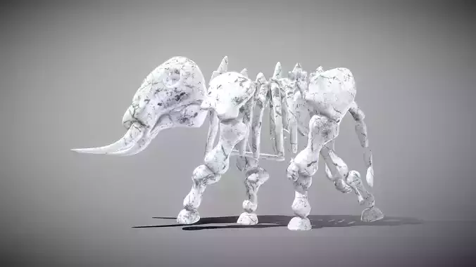 Elephant Skeleton Low-poly 3D model