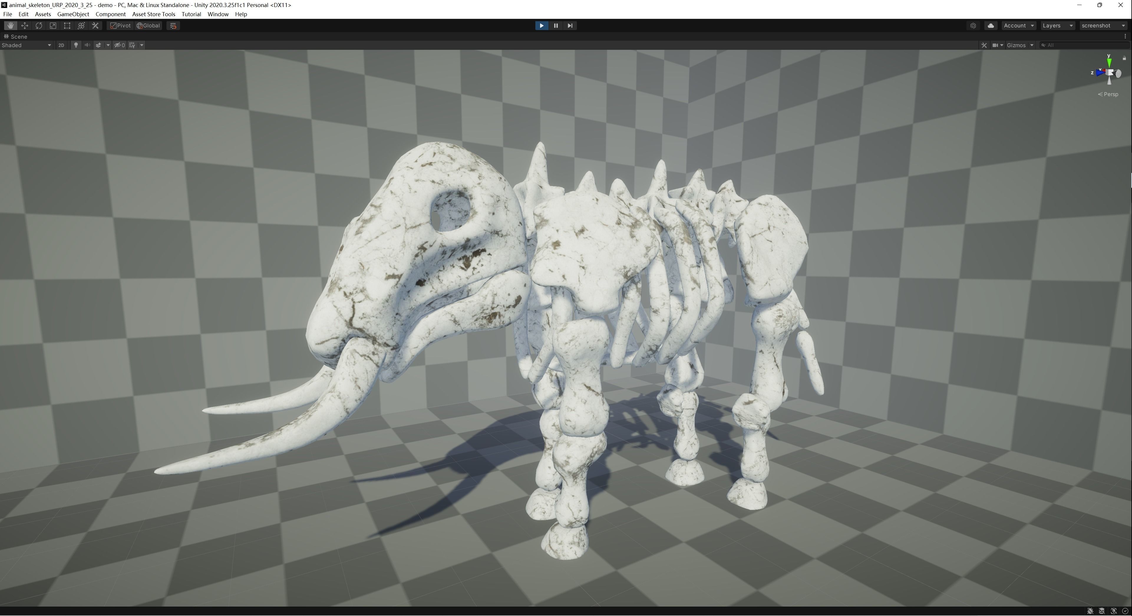 Elephant Skeleton Low-poly 3D model_2