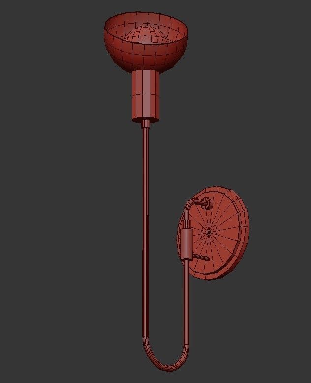 SCOOP light wall sconce in gold 3D model_1