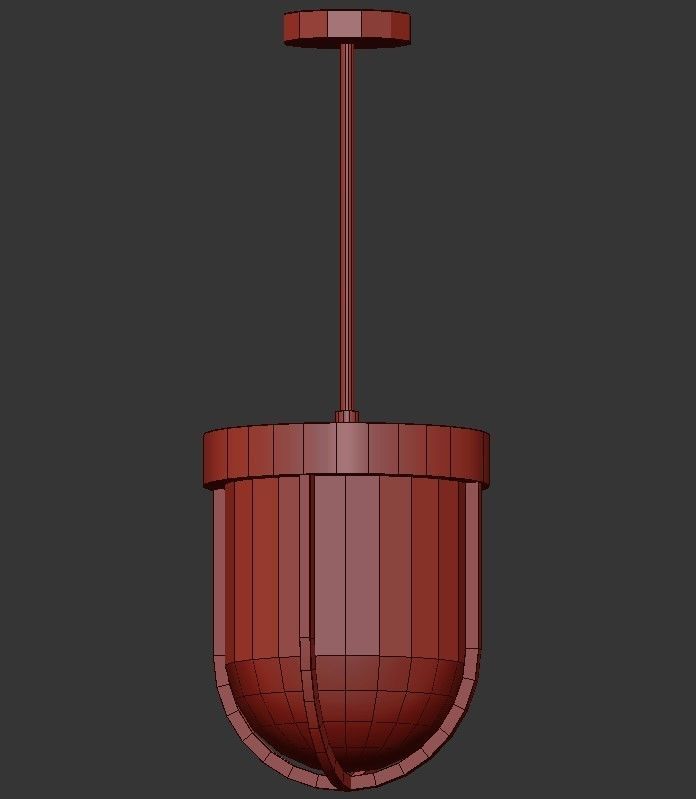 FACTORY pendant light with clear glass 3D model_1