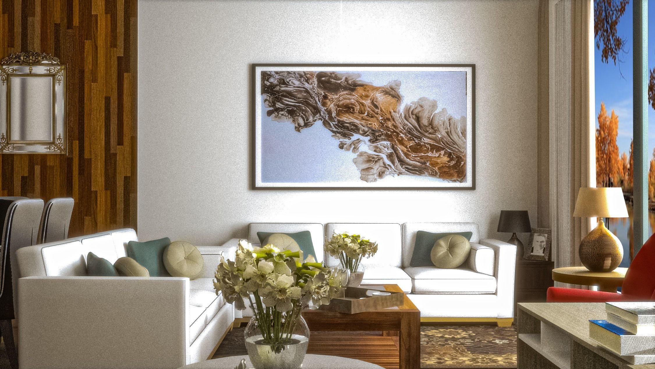 Interior Living Room 3DS MAX VRAY with PSD effects 3D model_1