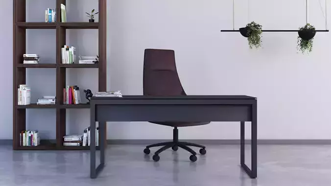 Word desk Low-poly 3D model