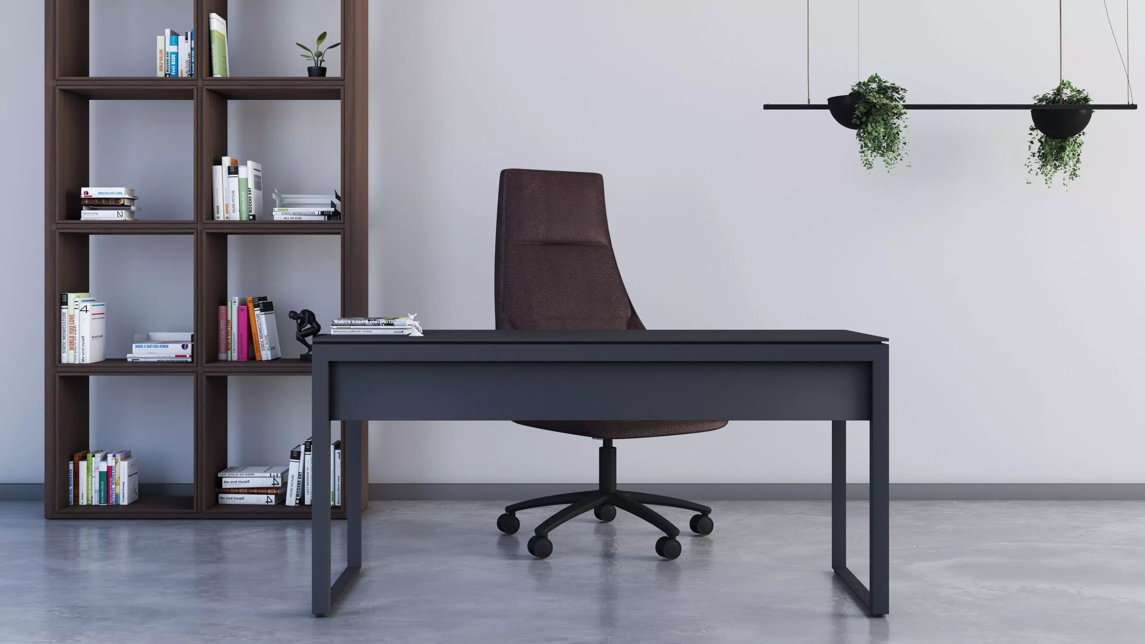 Word desk Low-poly 3D model_0