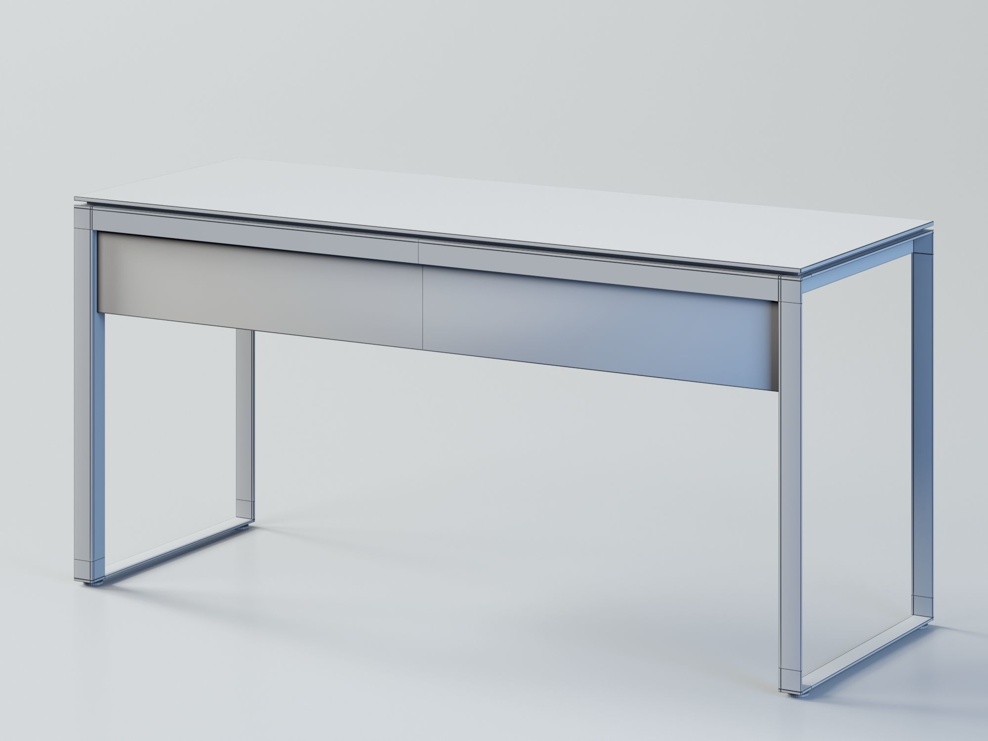 Word desk Low-poly 3D model_3