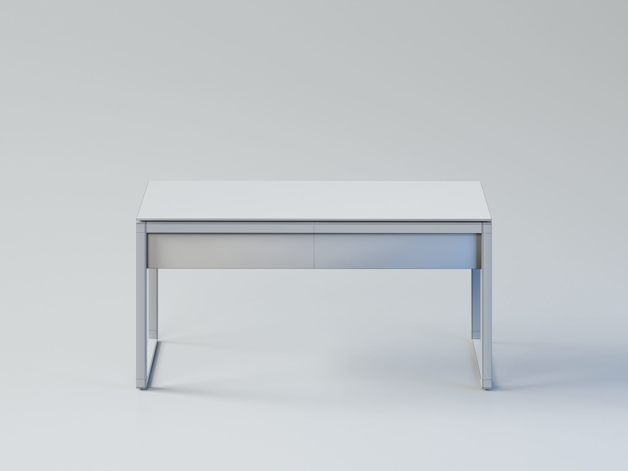 Word desk Low-poly 3D model_6