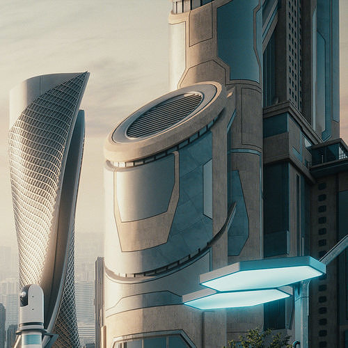 Dubai futuristic 3D model 3