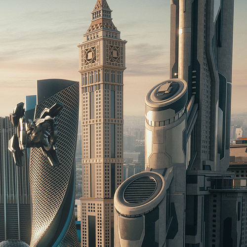 Dubai futuristic 3D model 4