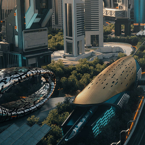Dubai futuristic 3D model 5