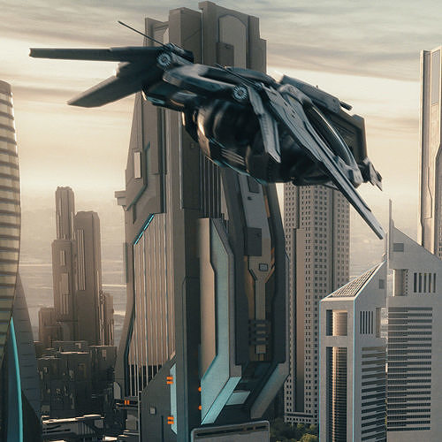 Dubai futuristic 3D model 6