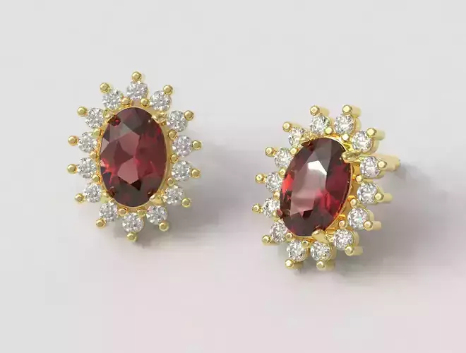 Oval Classic Earring 3D print model