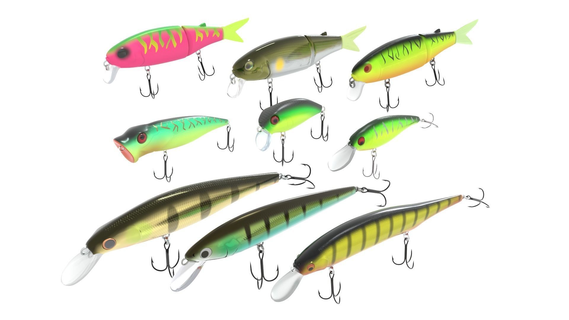 Hard fishing lures  3D Model Collection_3