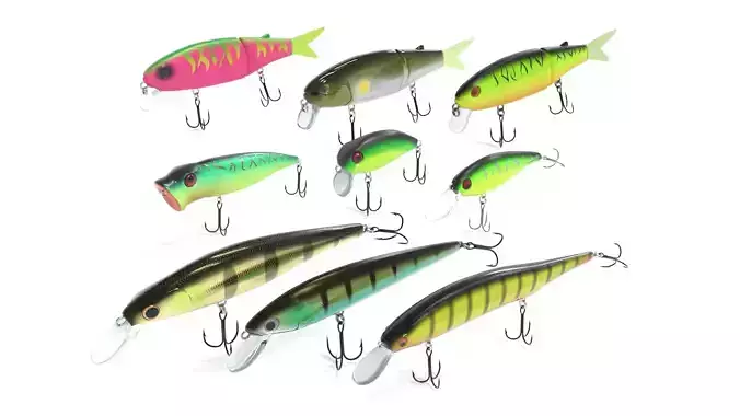 Hard fishing lures  3D Model Collection