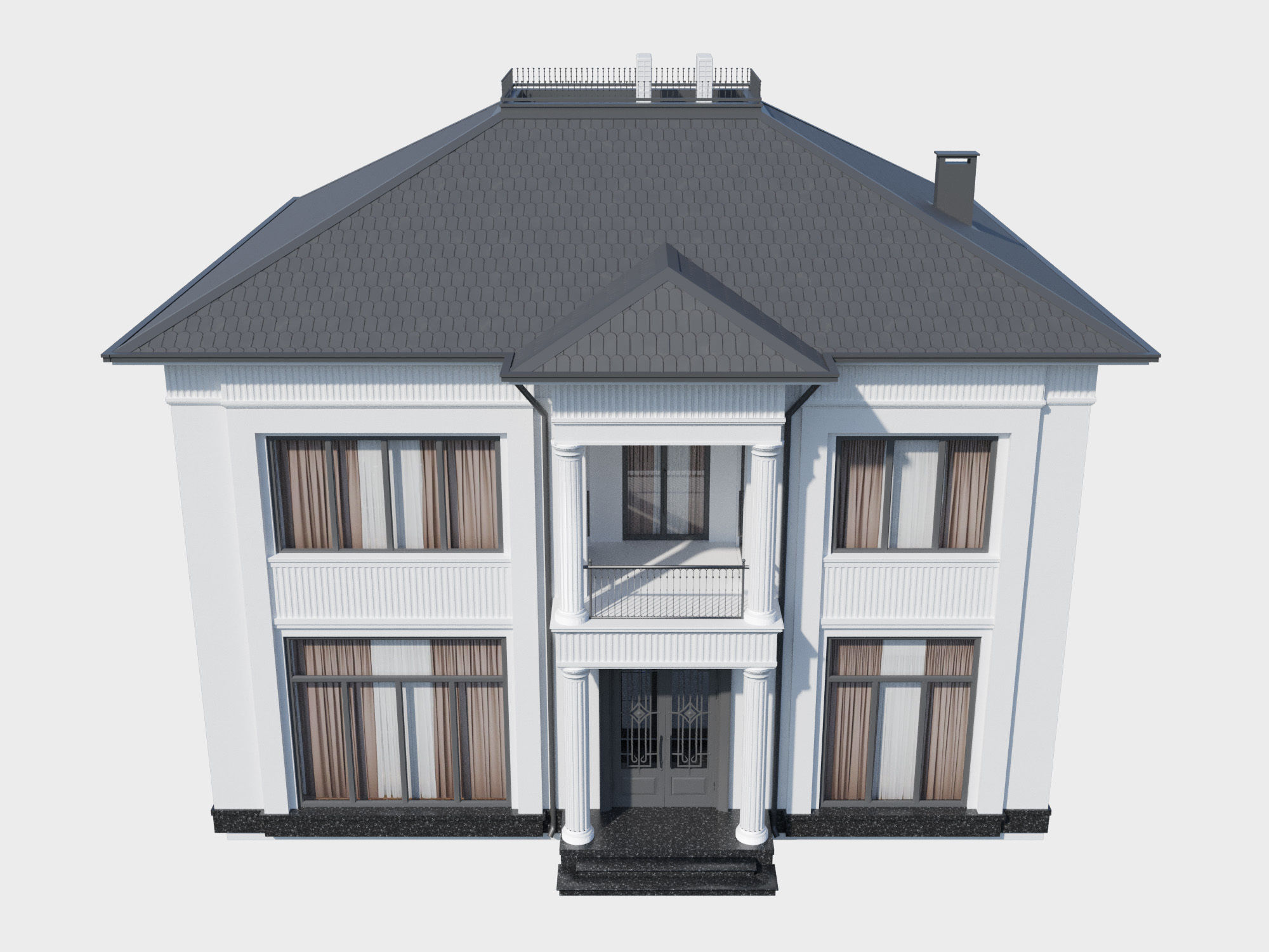 Neo-classic country house 3D model 3D model_2