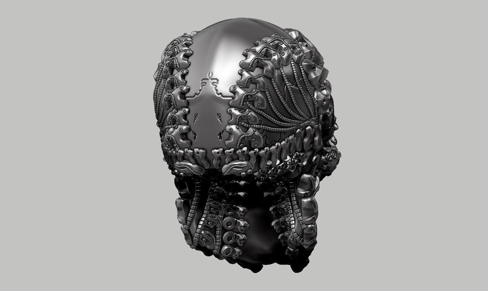 skull robot head a30 3D print model_7