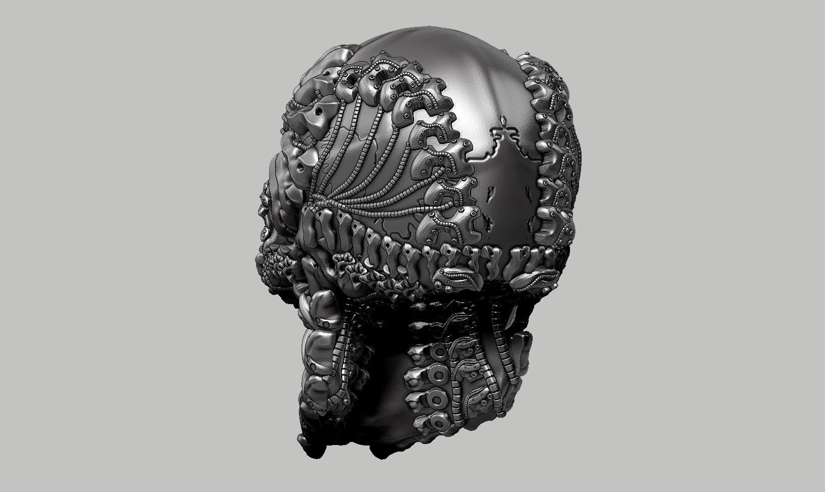 skull robot head a30 3D print model_8
