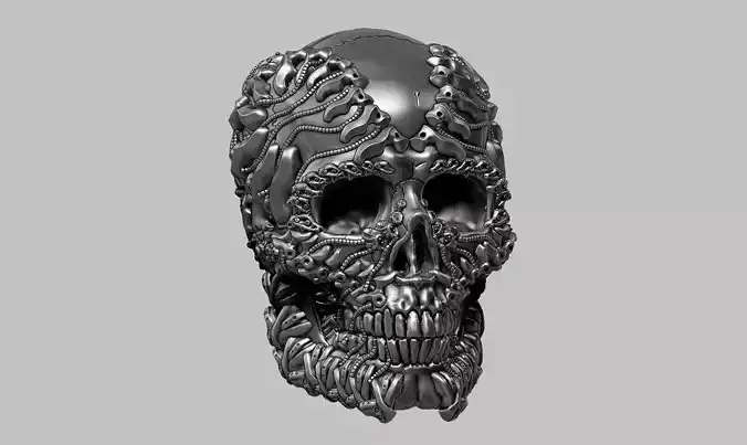 skull robot head a30 3D print model