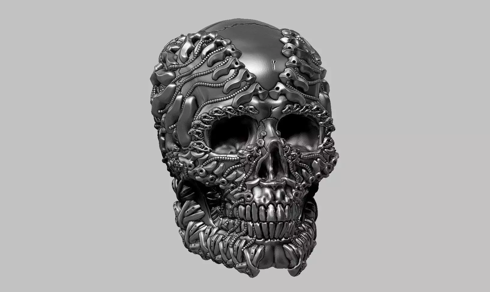 skull robot head a30 3D print model_0