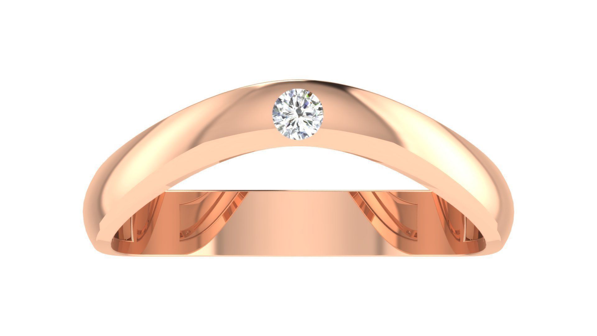 Diamond Couple Band Ring 3dm stl render detail  3D print model_8
