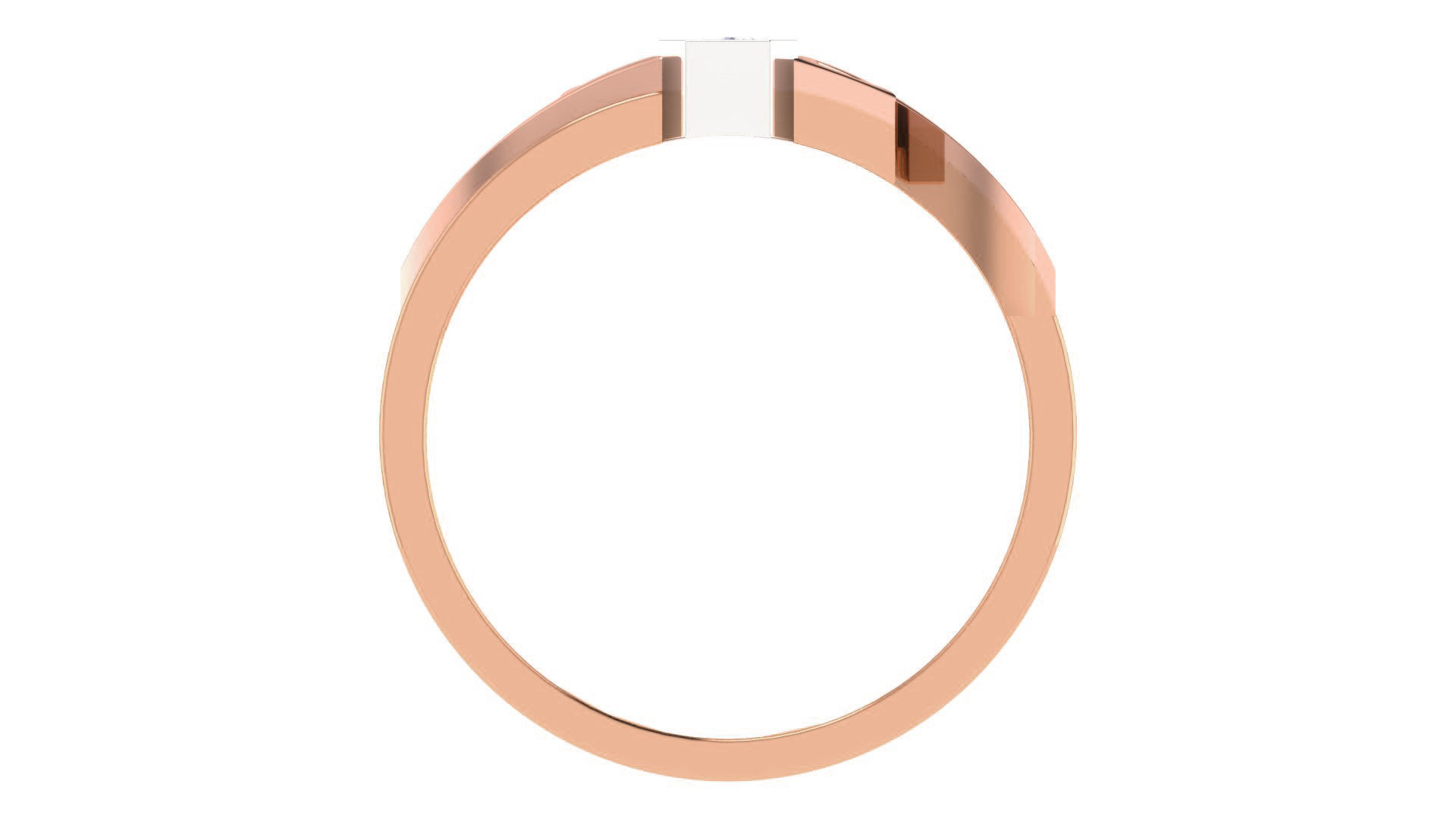 Diamond Solitaire Couple Band Ring 3dm stl render detail  3D print model_5