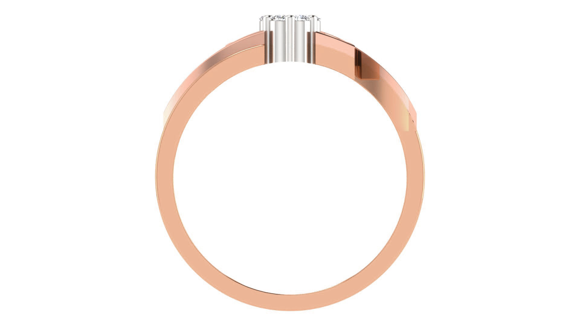 Diamond Solitaire Couple Band Ring 3dm stl render detail  3D print model_4