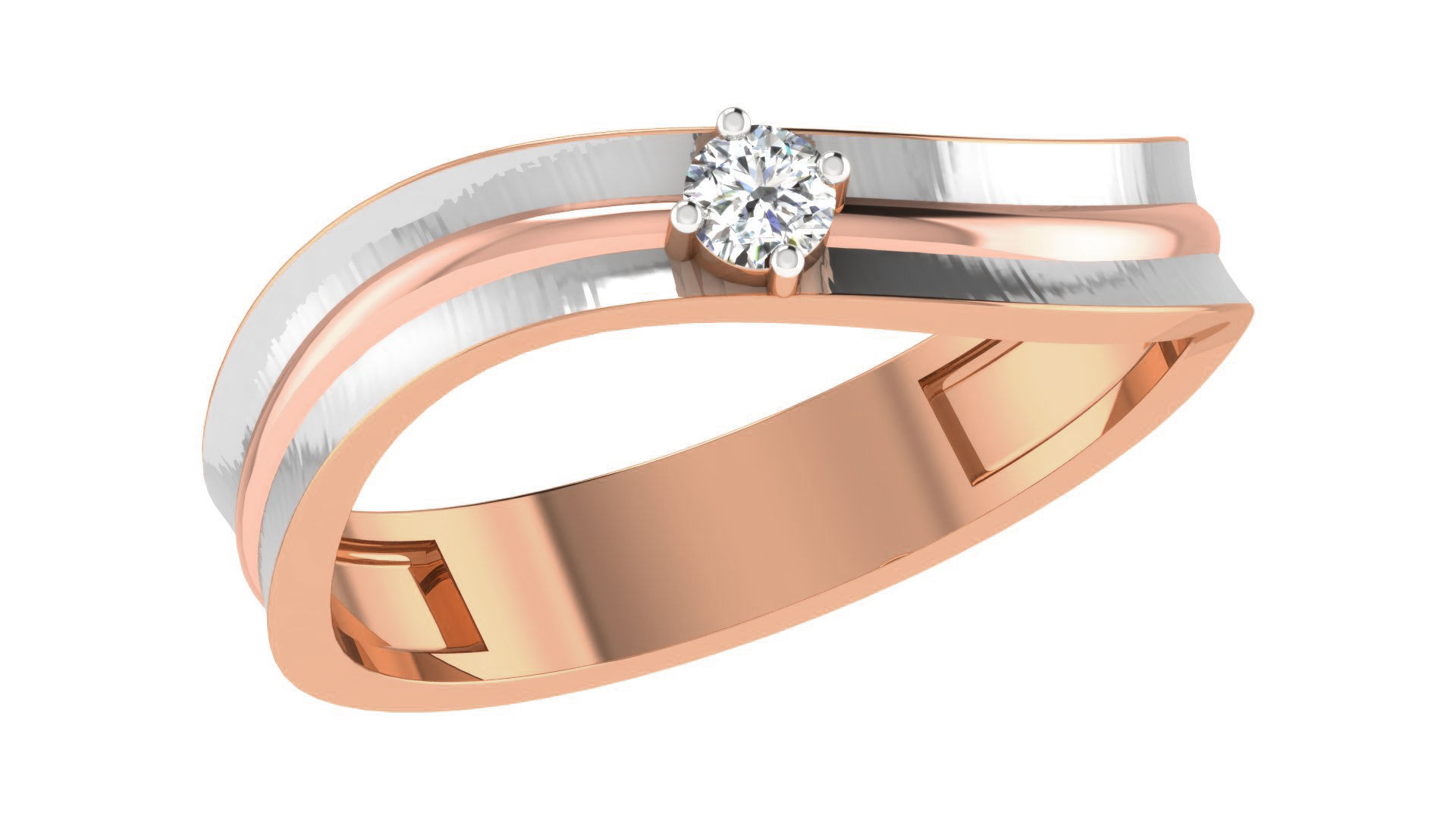 Diamond Couple Band Ring 3dm stl render detail 3D print model_2