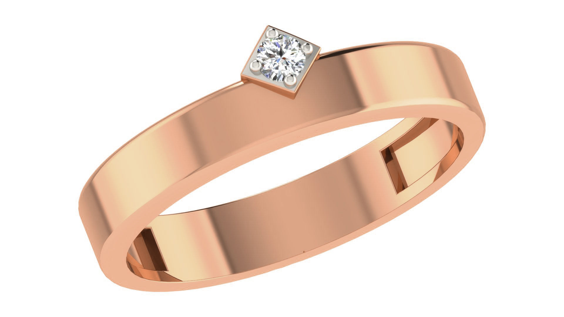 Diamond Couple Band Ring 3dm stl render detail  3D print model_2