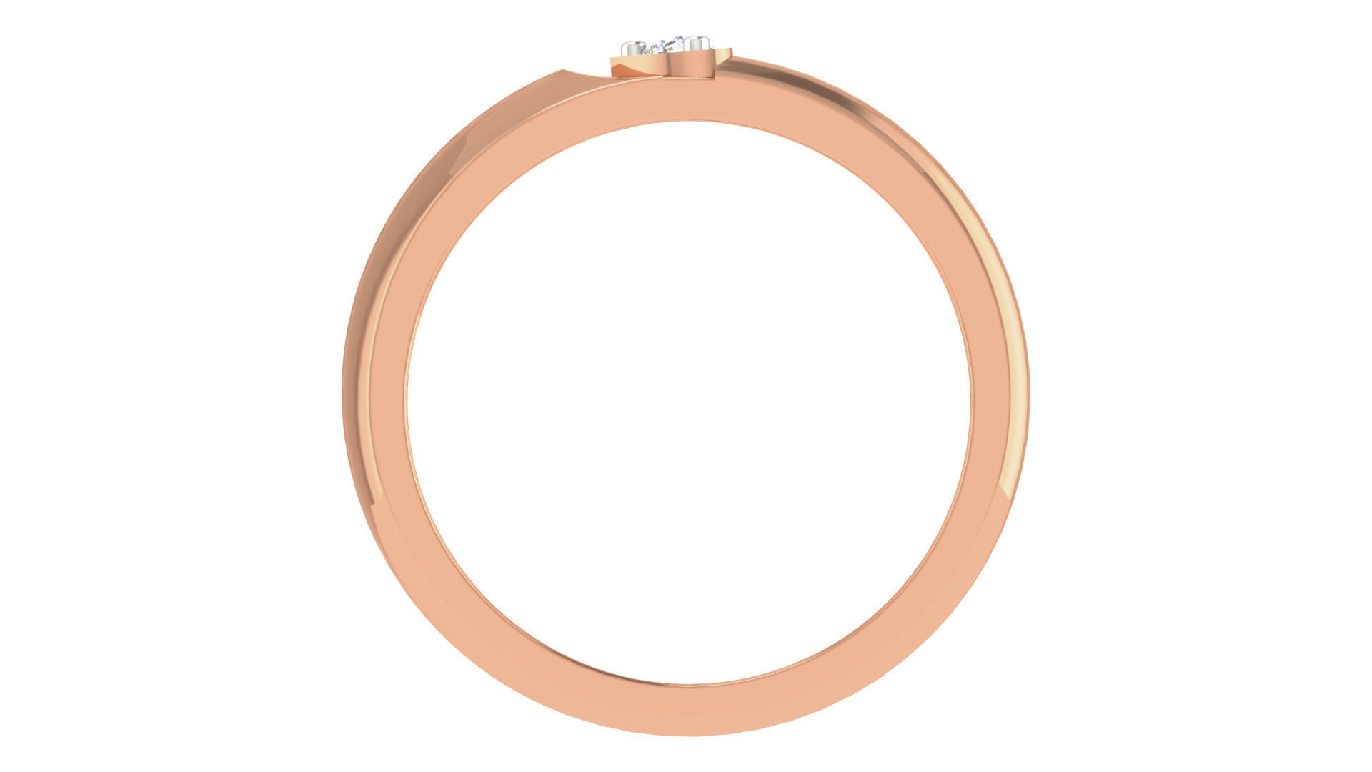 Diamond Solitaire Couple Band Ring 3dm stl render detail  3D print model_3