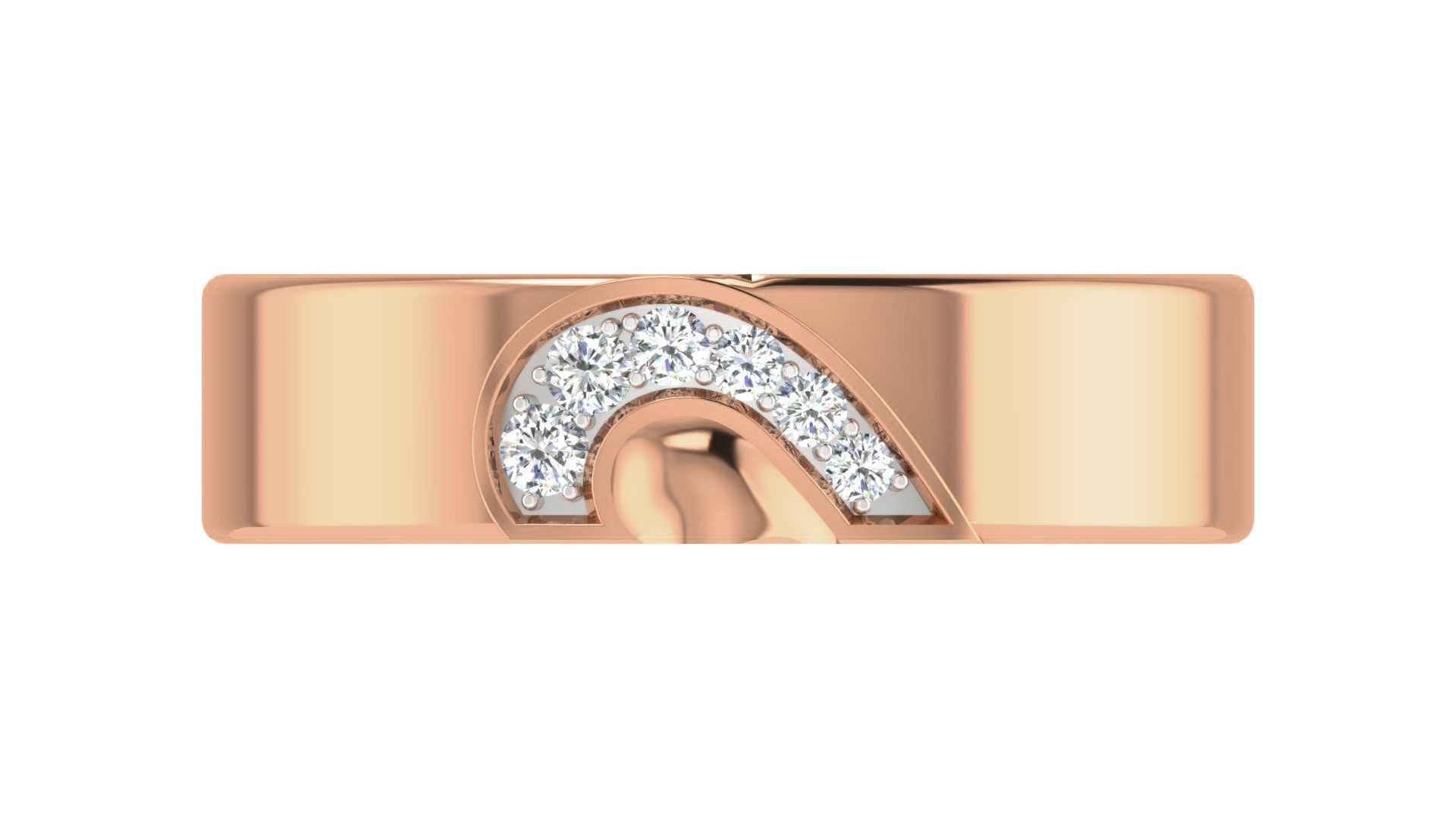 Diamond Couple Band Ring 3dm stl render detail  3D print model_7