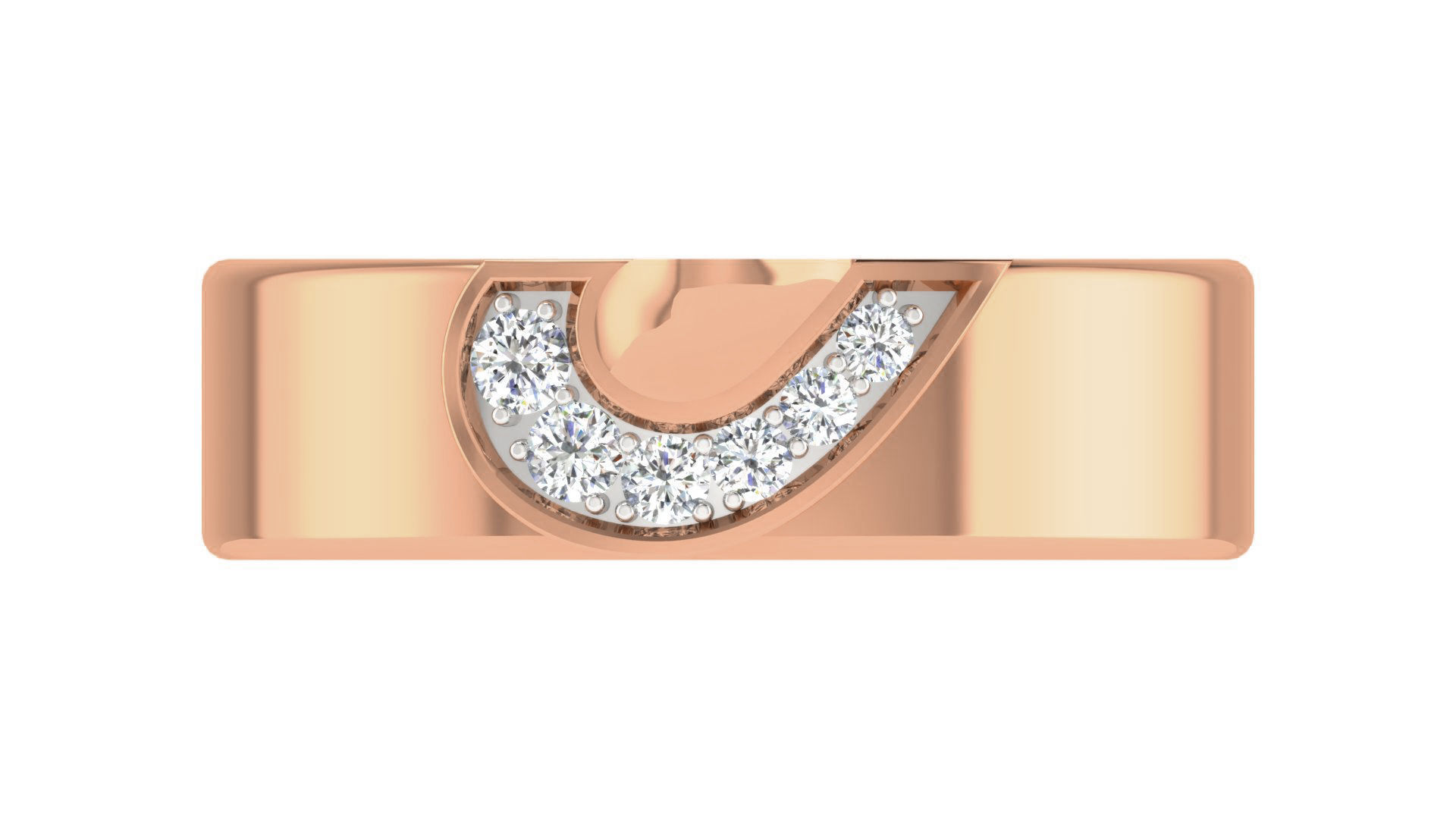Diamond Couple Band Ring 3dm stl render detail  3D print model_8