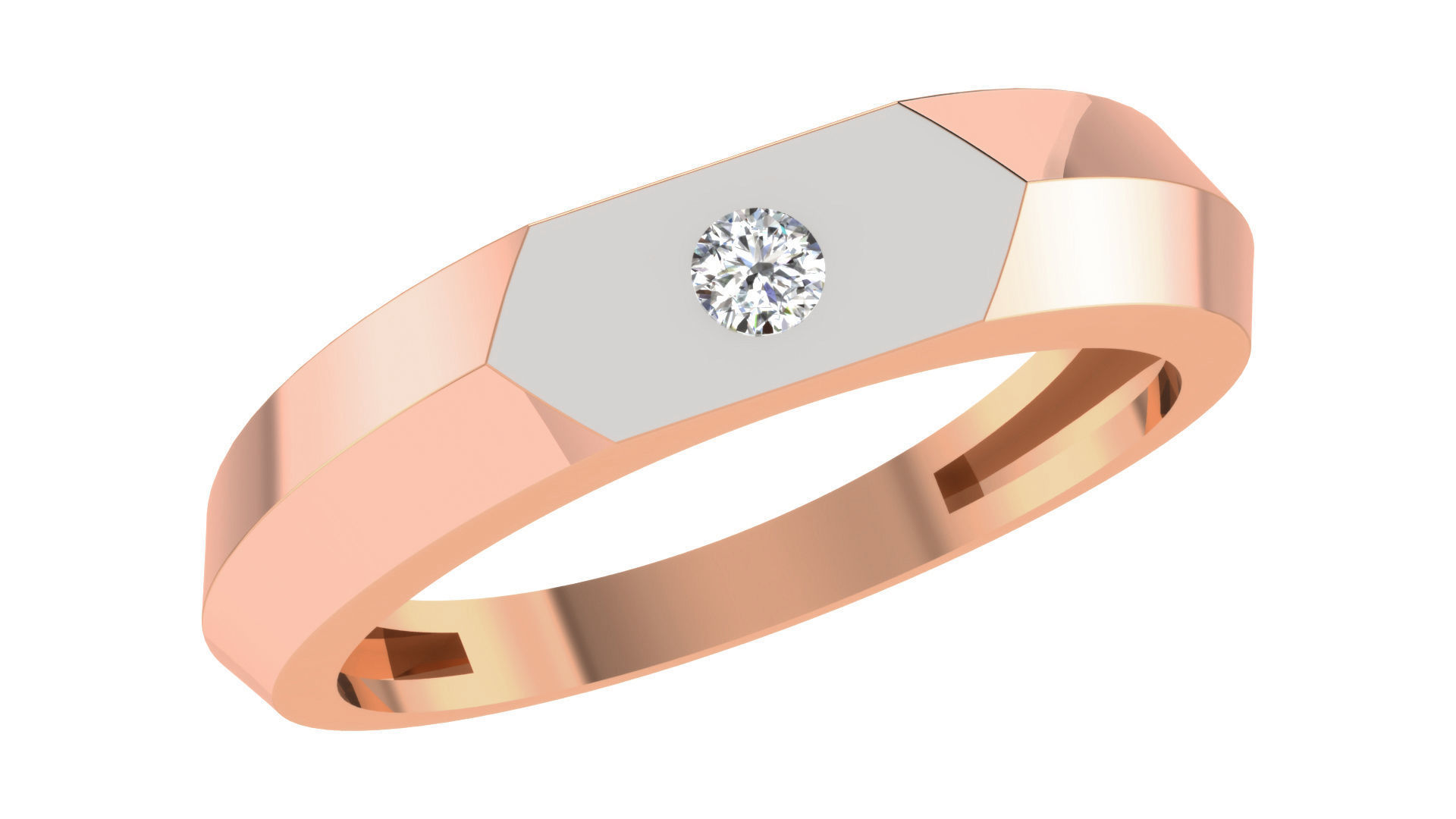 Diamond Couple Band Ring 3dm stl render detail  3D print model_6