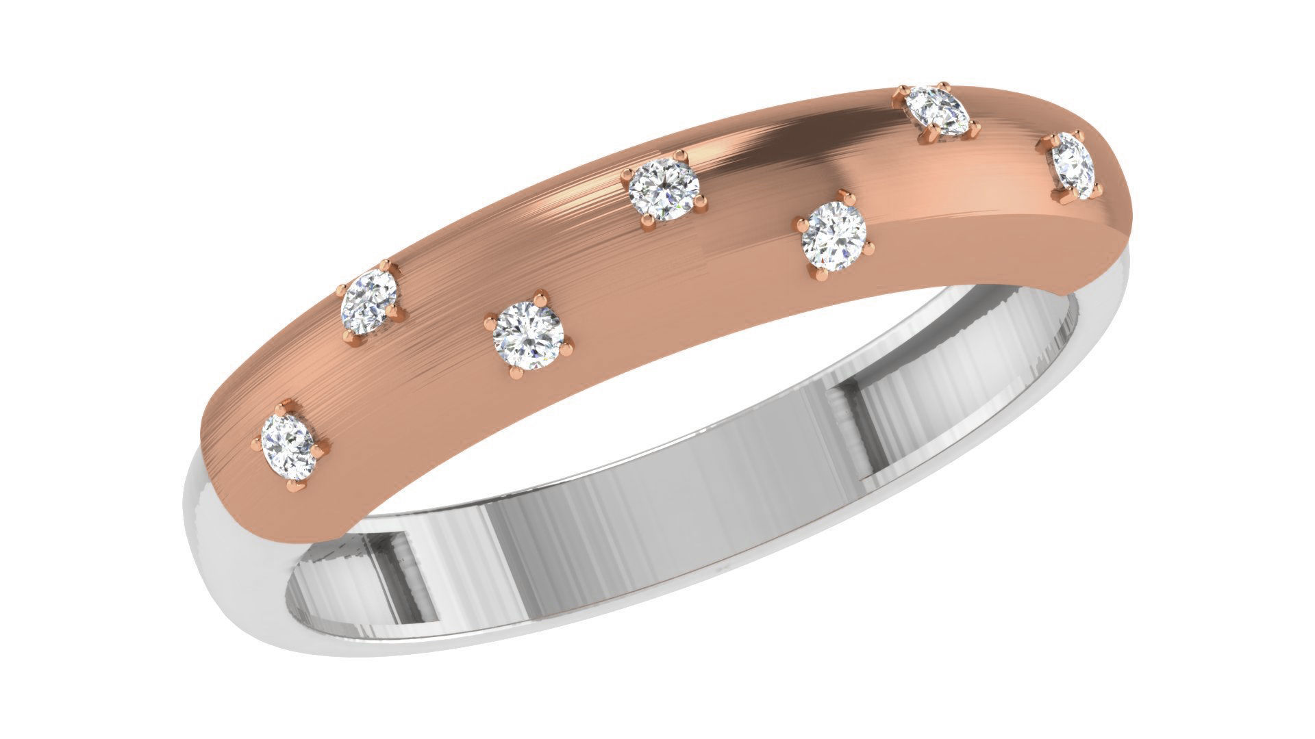 Diamond Couple Band Ring 3dm stl render detail  3D print model_2