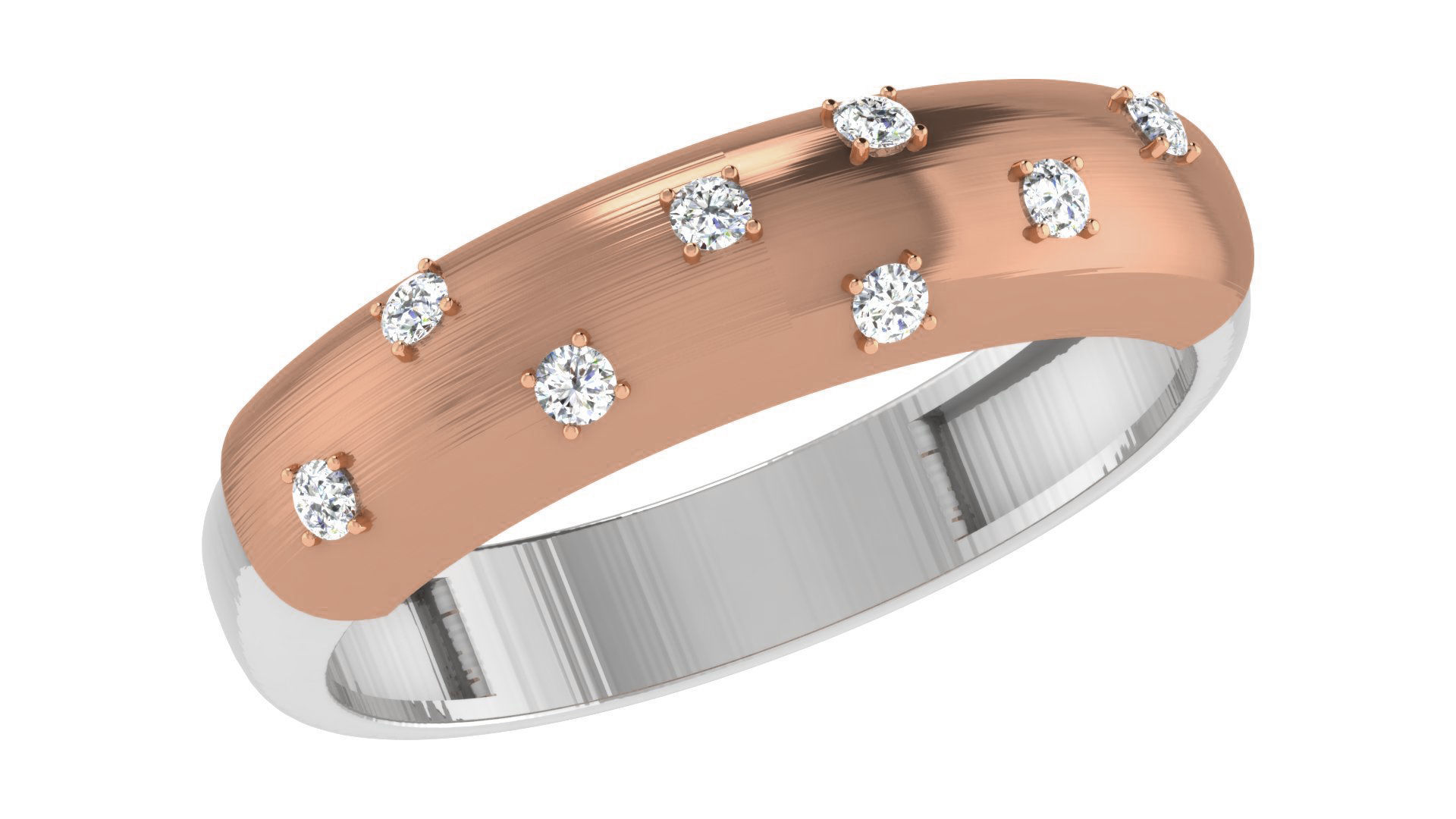 Diamond Couple Band Ring 3dm stl render detail  3D print model_6