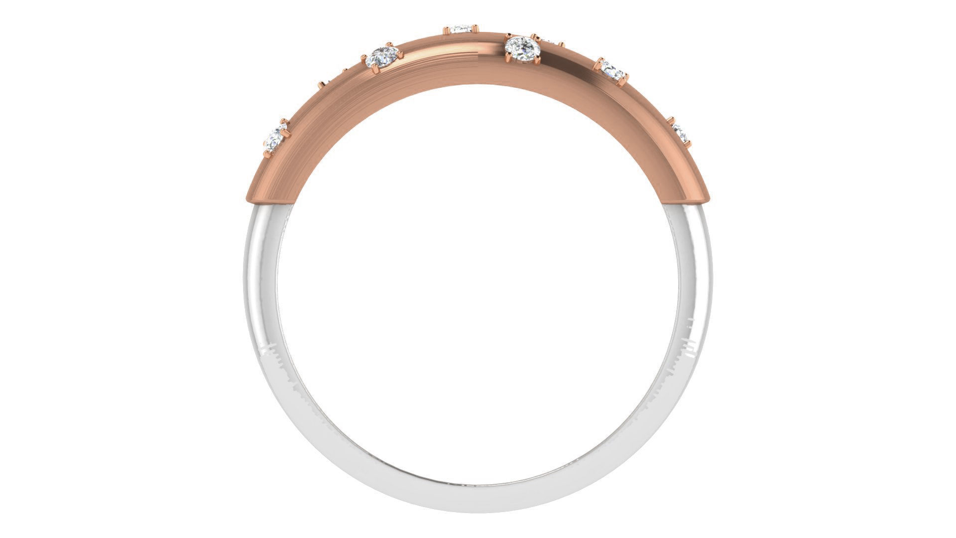 Diamond Couple Band Ring 3dm stl render detail  3D print model_7