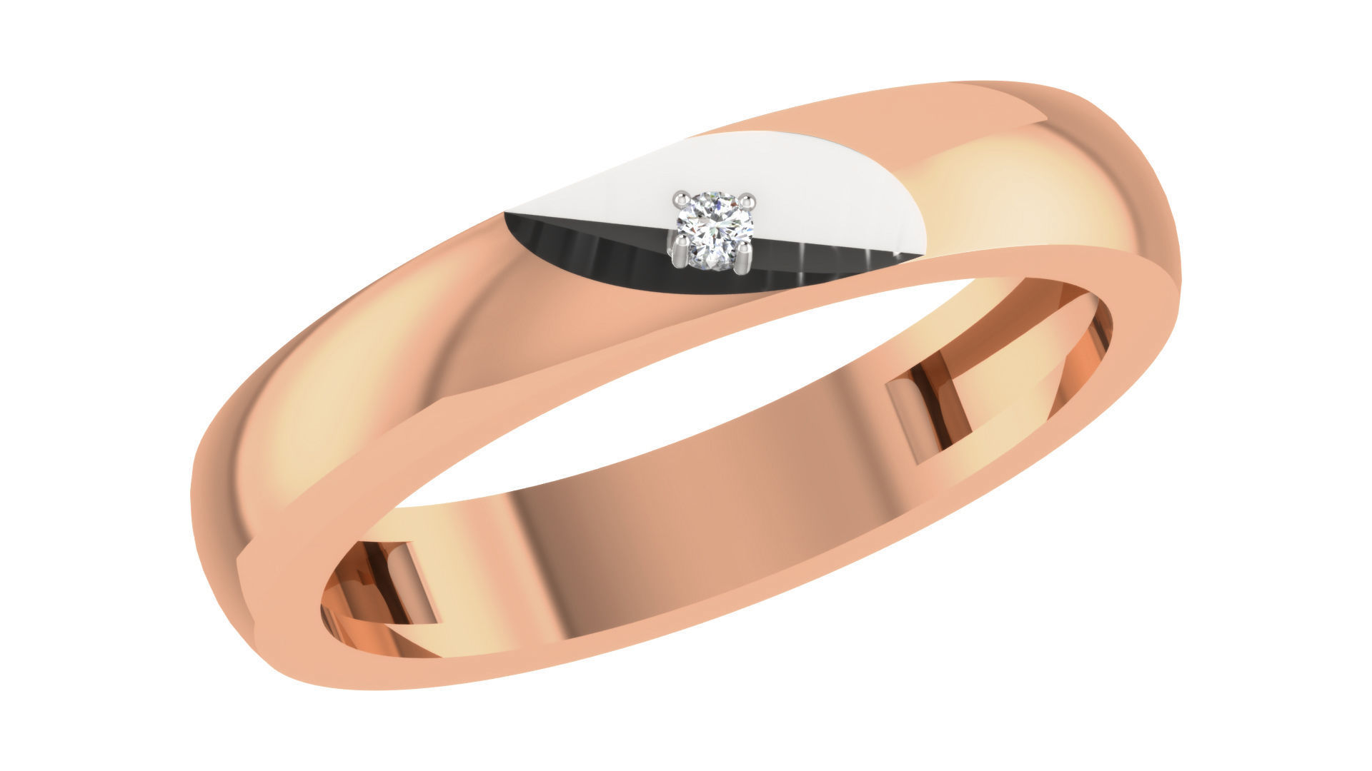 Diamond Couple Band Ring 3dm stl render detail 3D print model_2