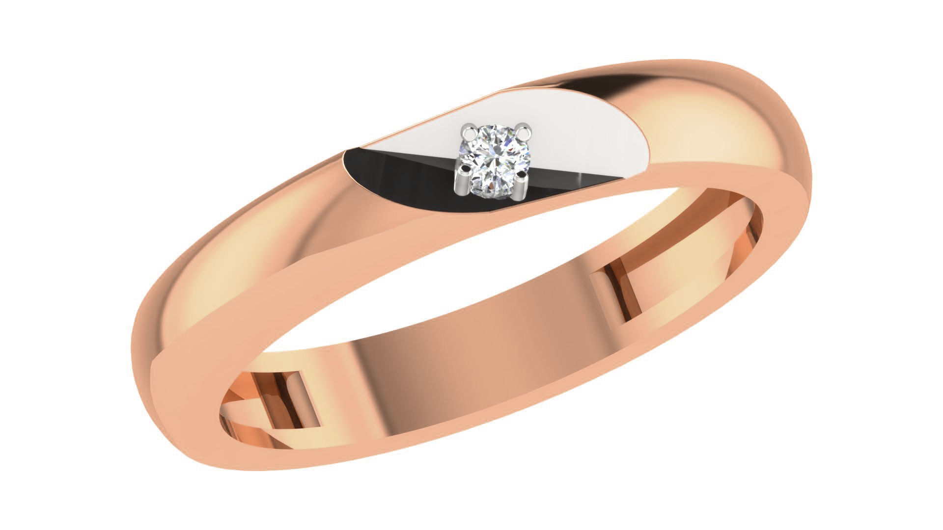 Diamond Couple Band Ring 3dm stl render detail 3D print model_6