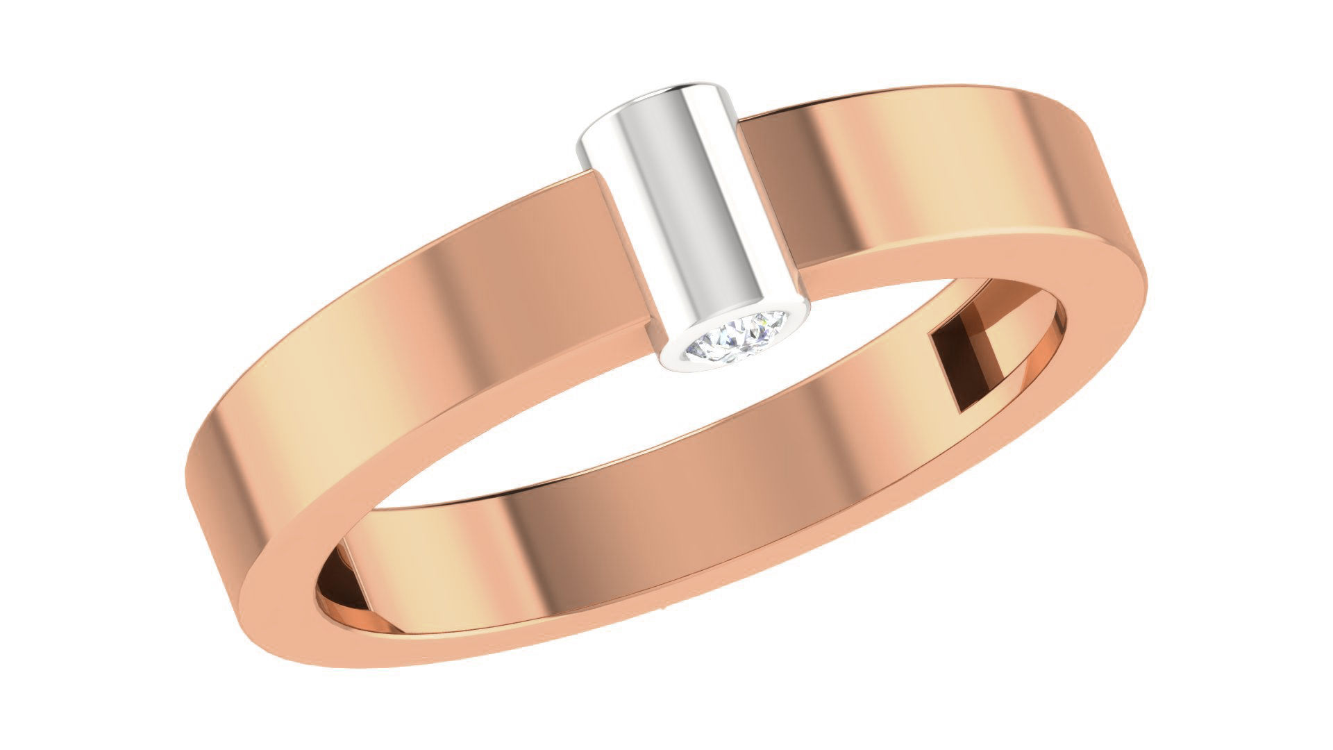 Diamond Couple Band Ring 3dm stl render detail 3D print model_6