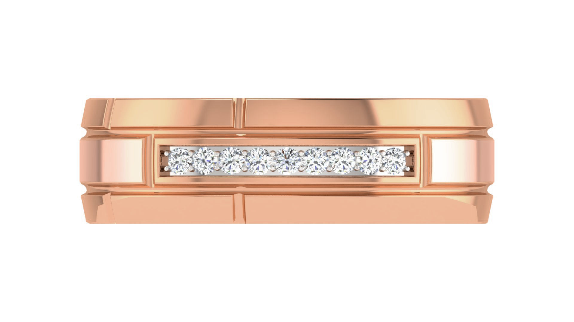 Diamond Couple Band Ring 3dm stl render detail 3D print model_5